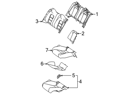 2024 Mercedes-Benz AMG GT 43 Rear Seat Components Diagram 5