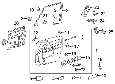 2019 Mercedes-Benz G550 SEAL, DRIVER'S DOOR Diagram for 463-720-52-03
