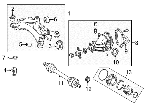 2010 Mercedes-Benz E550 Axle & Differential - Rear Diagram 2