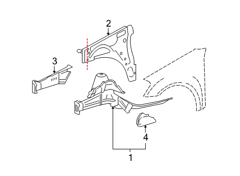 2008 Mercedes-Benz ML350 Inner Components - Fender