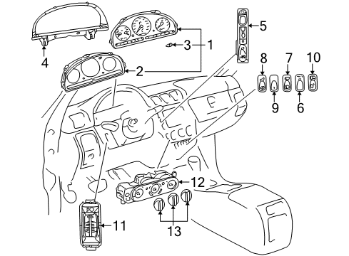 2001 Mercedes-Benz ML55 AMG Mirrors Diagram
