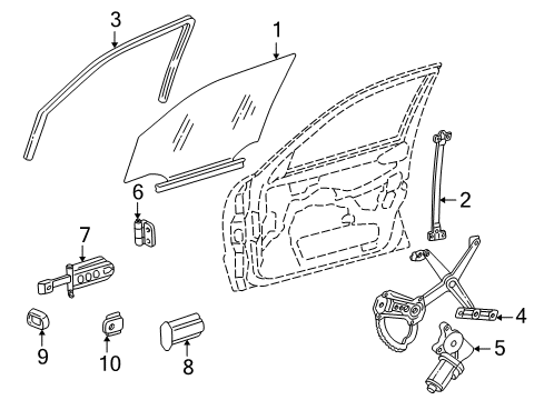 1998 Mercedes-Benz C280 Front Door Diagram