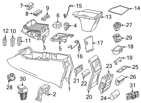 2017 Mercedes-Benz GLE43 AMG Console Diagram 2