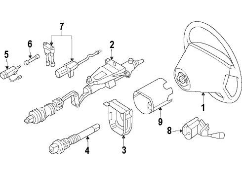 2009 Mercedes-Benz E550 Steering Column