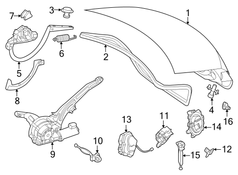 2025 Mercedes-Benz EQE 500 Trunk Lid & Components Diagram