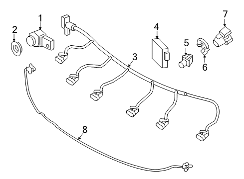 2016 Mercedes-Benz S550 Electrical Components - Front Bumper Diagram