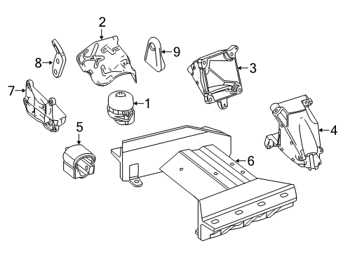 2019 Mercedes-Benz SL450 Engine & Trans Mounting Diagram