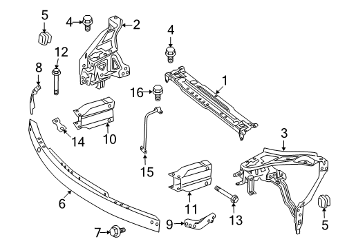 2015 Mercedes-Benz C250 Radiator Support Diagram