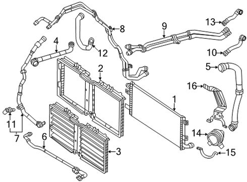 2024 Mercedes-Benz GLE53 AMG SUV Cooling System - Hybrid Component Diagram 2