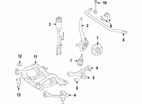 2018 Mercedes-Benz GLS450 Front Suspension Diagram