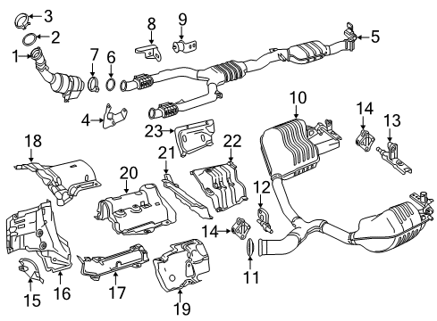 2020 Mercedes-Benz E450 Rear Muffler Diagram for 238-490-17-01