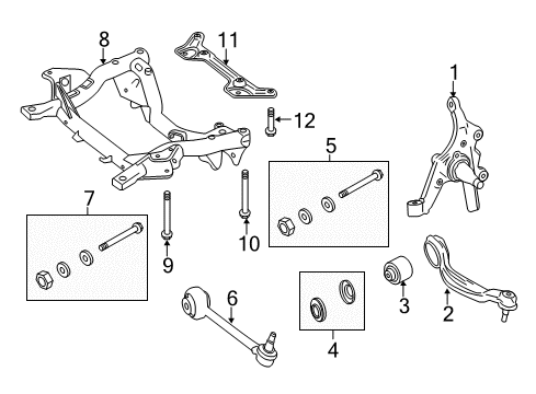 2014 Mercedes-Benz E350 Front Suspension Components Diagram 6