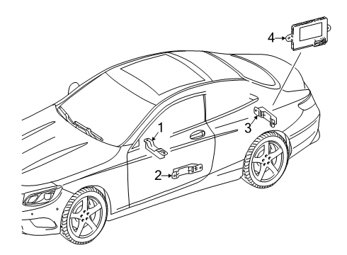 2021 Mercedes-Benz S560 Keyless Entry Components Diagram