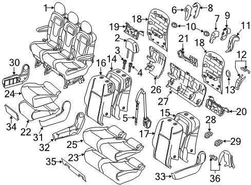 2018 Mercedes-Benz Metris Headrest Guide Diagram for 246-970-34-00-64-9051