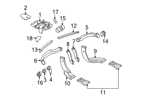 2005 Mercedes-Benz CLK55 AMG Ducts Diagram