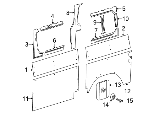 2025 Mercedes-Benz Sprinter 3500XD Interior Trim - Side Panel Diagram 13