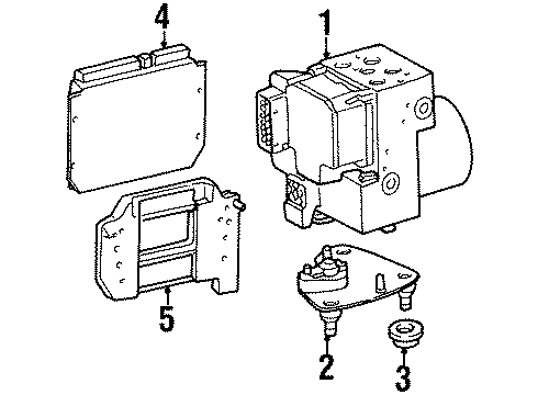 2000 Mercedes-Benz SL600 ABS Components Diagram