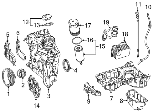 2017 Mercedes-Benz SLC43 AMG Engine Parts Diagram