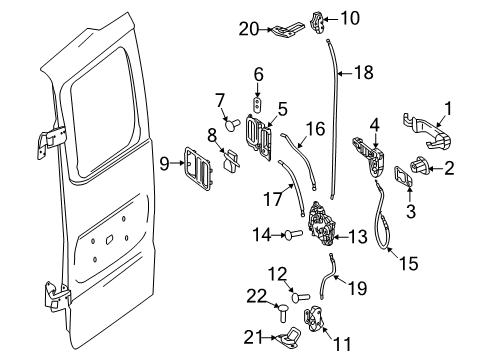 2022 Mercedes-Benz Metris Back Door - Lock & Hardware Diagram 2