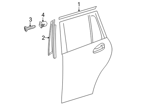 2020 Mercedes-Benz GLC300 Exterior Trim - Rear Door Diagram