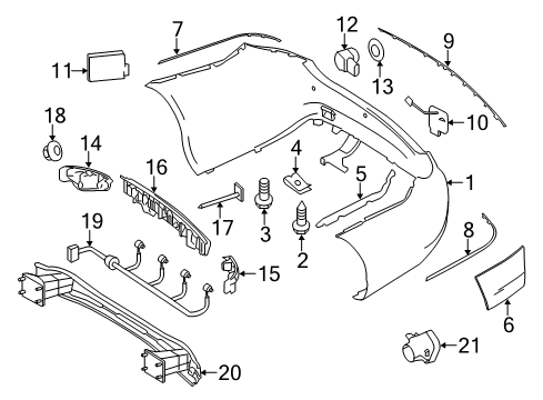 2011 Mercedes-Benz E350 Bumper & Components - Rear Diagram 5