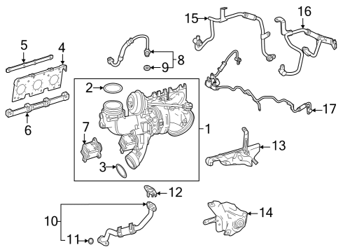2019 Mercedes-Benz GLC43 AMG Turbocharger & Components Diagram 2
