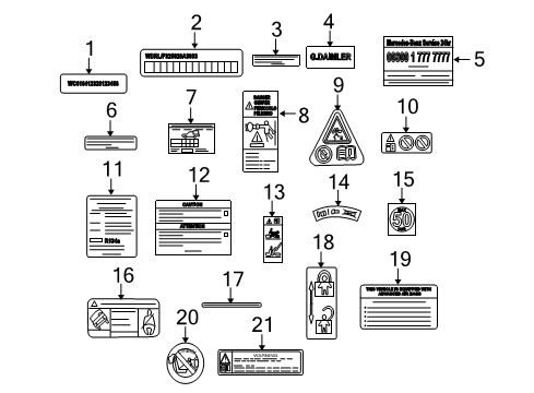 2010 Mercedes-Benz ML450 Information Labels Diagram