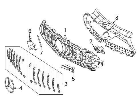 2023 Mercedes-Benz SL43 AMG Grille & Components