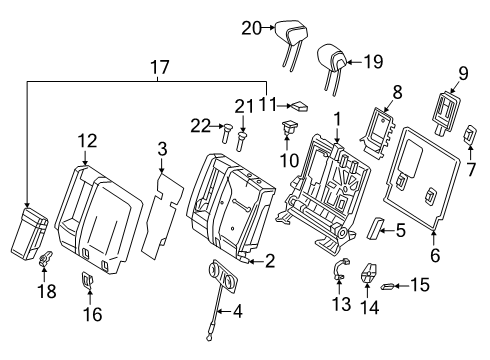2025 Mercedes-Benz G63 AMG Rear Seat Components Diagram 2