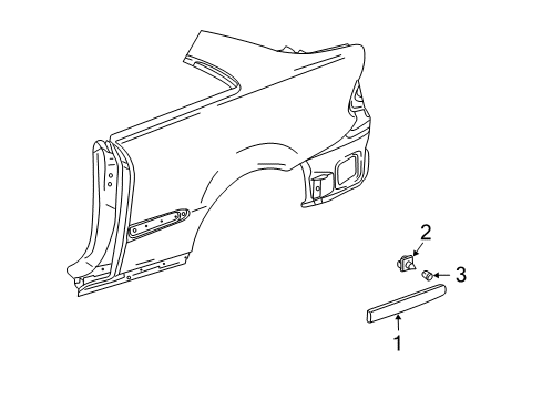 2007 Mercedes-Benz CLK350 Exterior Trim - Quarter Panel Diagram 2