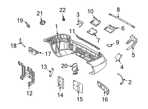 2002 Mercedes-Benz ML55 AMG Bumper & Components - Rear Diagram 2