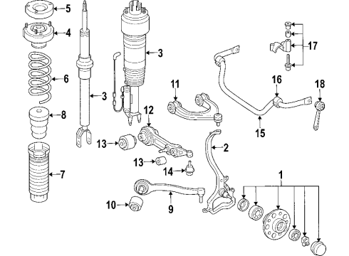 2004 Mercedes-Benz E55 AMG Lower Control Arm - Front Diagram