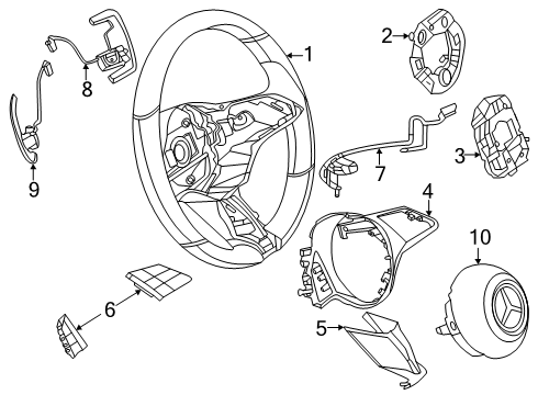 2024 Mercedes-Benz GLC300 Steering Wheel & Trim Diagram 5