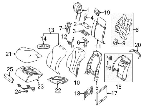 2017 Mercedes-Benz S63 AMG Driver Seat Components Diagram 2