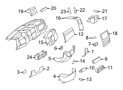 2010 Mercedes-Benz Sprinter 2500 Instrument Panel Components Diagram