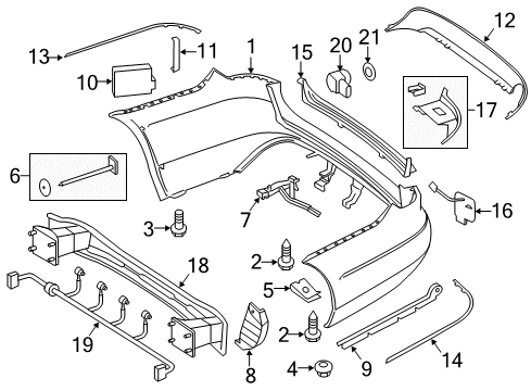 2012 Mercedes-Benz E63 AMG Rear Bumper Diagram