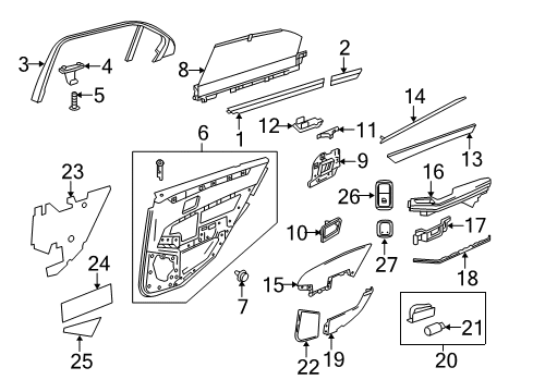 2010 Mercedes-Benz E550 Interior Trim - Rear Door Diagram