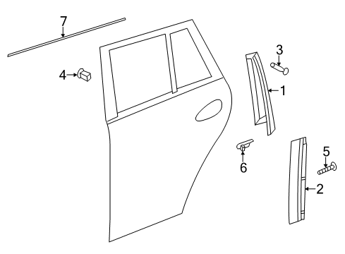 2014 Mercedes-Benz GL550 Exterior Trim - Rear Door