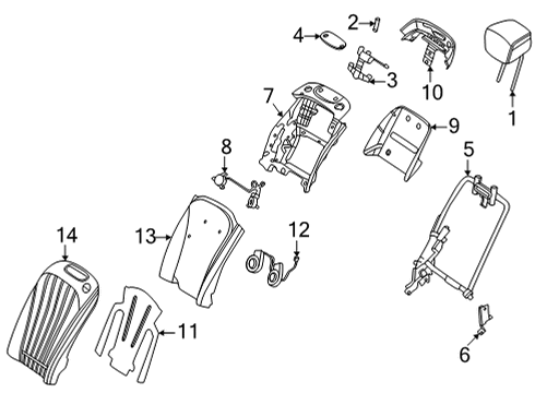 2024 Mercedes-Benz S500 Rear Seat Components Diagram 3