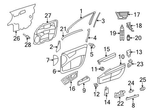 2013 Mercedes-Benz S400 Interior Trim - Front Door Diagram