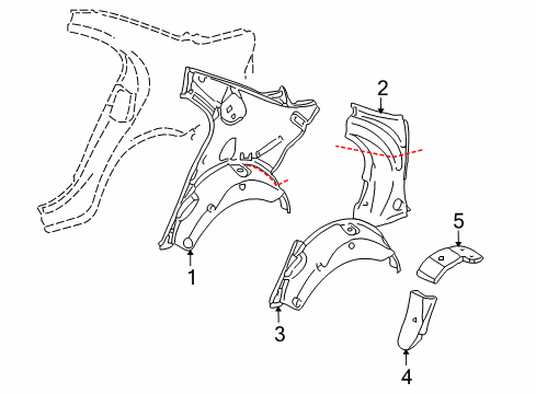 2011 Mercedes-Benz CLS63 AMG Inner Structure - Quarter Panel Diagram