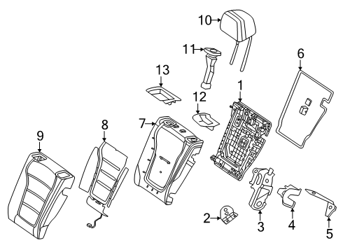 2024 Mercedes-Benz GLC300 OUTER COV., RR SEAT BACKR Diagram for 254-920-63-01-3D16