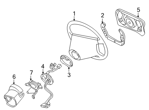 1998 Mercedes-Benz C280 Steering Wheel & Trim Diagram
