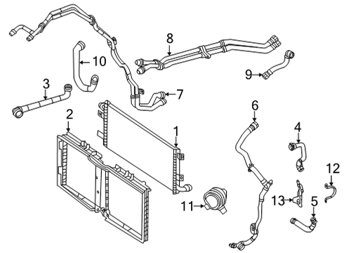 2021 Mercedes-Benz GLE63 AMG S SUV Radiator & Components Diagram 2