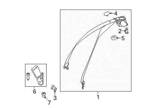 2014 Mercedes-Benz C250 Seat Belt - Body Diagram 3
