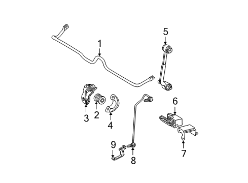 2002 Mercedes-Benz C320 Stabilizer Bar & Components Diagram 3