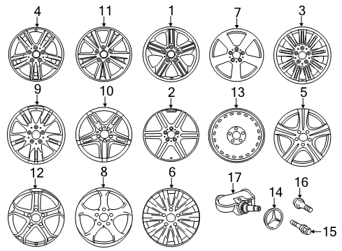 2010 Mercedes-Benz E550 Wheels Diagram 2