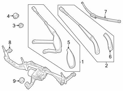 2024 Mercedes-Benz EQE SUV AMG Wiper & Washer Components - Body Diagram 3