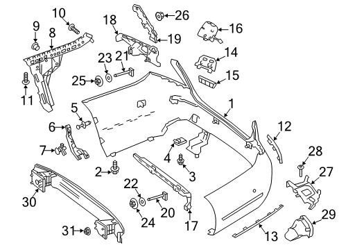 2019 Mercedes-Benz E53 AMG Bumper & Components - Rear Diagram 3