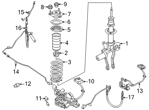 2025 Mercedes-Benz AMG GT 63 Struts & Components Diagram 2